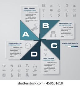Abstract 4 steps business presentation template. Clean template/graphic or website layout. Vector.