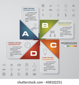 Abstract 4 steps business presentation template. Clean template/graphic or website layout. Vector.