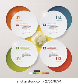 Abstract 4 steps circle shapes infographis elements.Vector illustration.