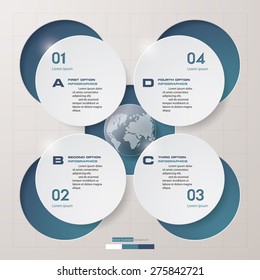 Abstract 4 steps circle shapes infographis elements.Vector illustration.