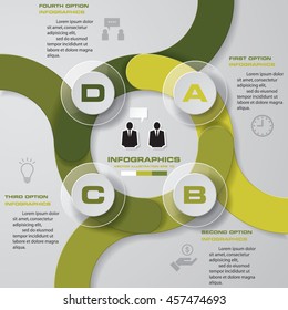 Abstract 4 steps circle wheel presentation template/graphic or website layout. Vector.