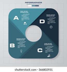 Abstract 4 steps infographics background. Number banners template/tags or website layout. Vector.