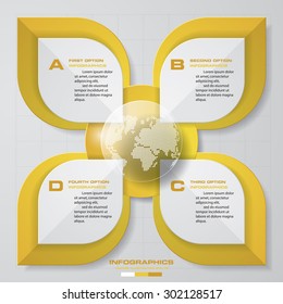 Abstract 4 steps infographics elements.Vector illustration.