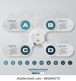 Abstract 4 steps infographics elements.Vector illustration. EPS10.