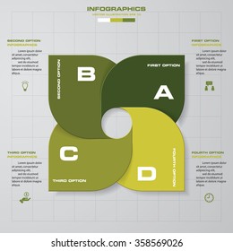 Abstract 4 steps infographis elements.Vector illustration.