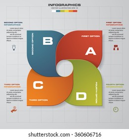 Abstract 4 steps infographis elements.Vector illustration.