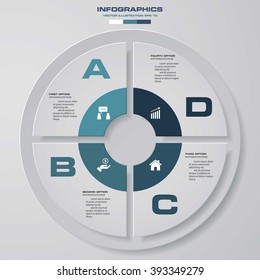 Abstract 4 steps infographis elements.Vector illustration.
