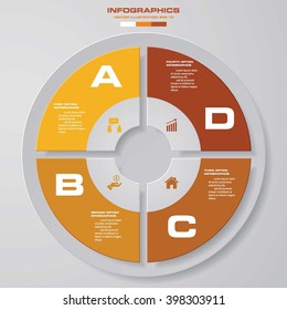 Abstract 4 steps infographis elements.Vector illustration.