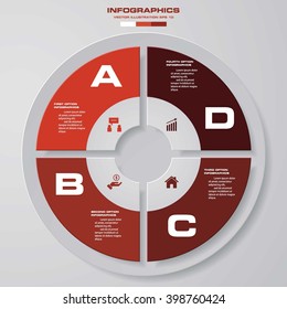 Abstract 4 steps infographis elements.Vector illustration.