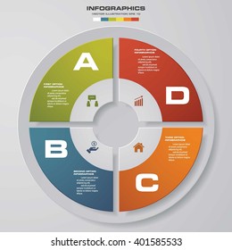 Abstract 4 steps infographis elements.Vector illustration.