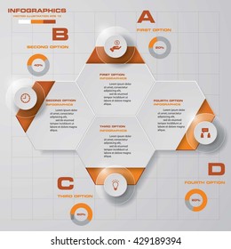 Abstract 4 steps infographis elements.Vector illustration.
