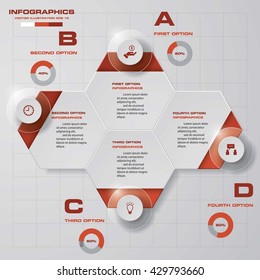 Abstract 4 steps infographis elements.Vector illustration.