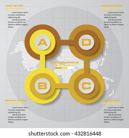 Abstract 4 steps infographis elements.Vector illustration.