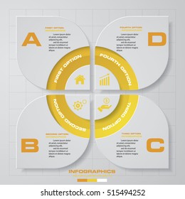 Abstract 4 steps infographis elements.Vector illustration.