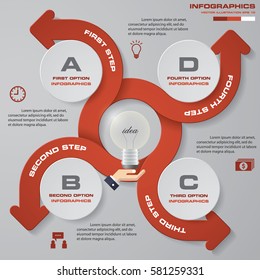 Abstract 4 steps infographis elements.Vector illustration.