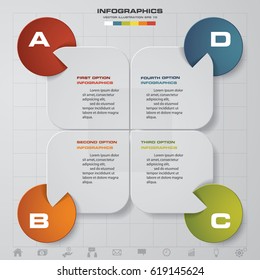 Abstract 4 steps infographis elements.Vector illustration.
