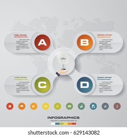 Abstract 4 steps infographis elements.Vector illustration.