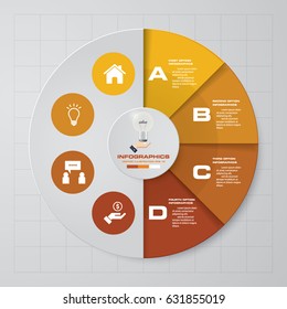 Abstract 4 steps infographis elements.Vector illustration.