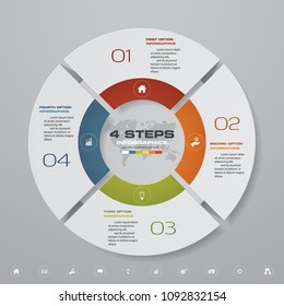 Abstract 4 steps modern pie chart infographics elements.Vector illustration. EPS 10.