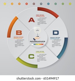 Abstract 4 steps pie chart infographics elements.Vector illustration.