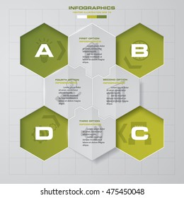 Abstract 4 steps presentation template. EPS10. For your design and sample text.
