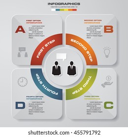 abstract 4 steps template with free space for your sample text&data.
