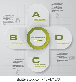 abstract 4 steps template with free space for your sample text&data.