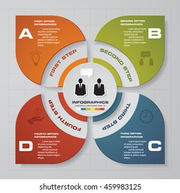 abstract 4 steps template with free space for your sample text&data.