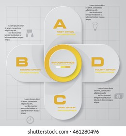 abstract 4 steps template with free space for your sample text&data.