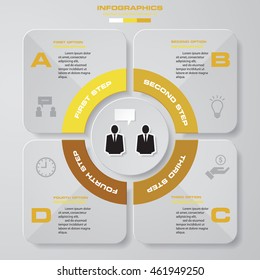 abstract 4 steps template with free space for your sample text&data.