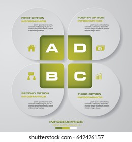 Abstract 4 steps timeline infographics elements.Vector illustration. EPS10.