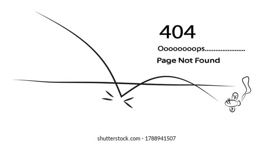 diseño abstracto 404 página no encontrado ilustración de estilo mínimo en blanco y negro vector fondo aislado en blanco