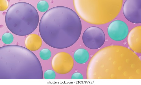 an abstract 4K background design themed marbles and foam, balloons and colors that make you happy