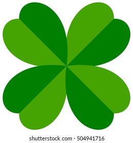 Abstract 4-leafed clover graphic, Luck or fortune concept.