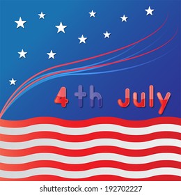 Abstract 4th July America Independence day background. vector.