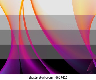 abstract 5 banners, stylized waves, place for text