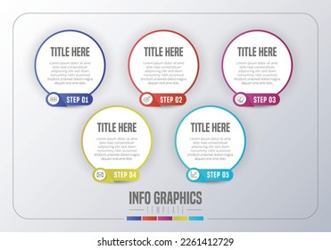 Abstract 5 infographics elements. Vector illustration.