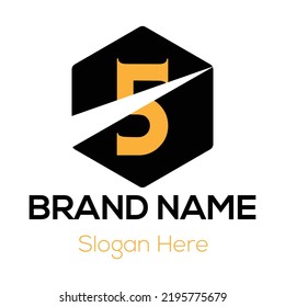 Abstract 5 letter modern initial lettermarks logo design