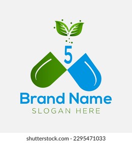 Abstract 5 letter modern initial medical logo design and medicine sign