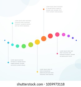 Abstract 5 Point Colorful Flat Horizontal Timeline