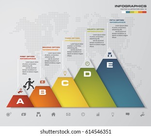 Abstract 5 step chart with free space for text on each level. infographics, presentations or advertising. EPS10.