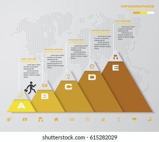 Abstract 5 step chart with free space for text on each level. infographics, presentations or advertising. EPS10.