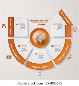 Abstract 5 steps with arrow shape infographis elements.Vector illustration.