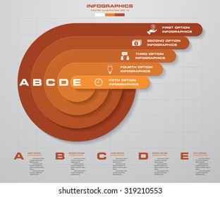 Abstract 5 steps business presentation template. Design clean number banners template/graphic or website layout. Vector.
