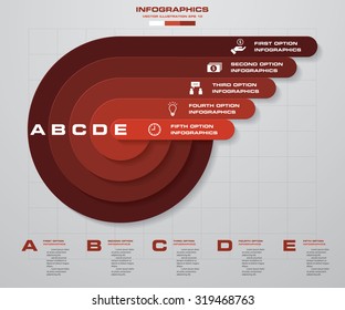 Abstract 5 steps business presentation template. Design clean number banners template/graphic or website layout. Vector.
