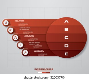 Abstract 5 steps business presentation template. Design clean number banners template/graphic or website layout. Vector.