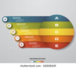 Abstract 5 steps business presentation template. Design clean number banners template/graphic or website layout. Vector.