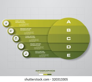 Abstract 5 steps business presentation template. Design clean number banners template/graphic or website layout. Vector.