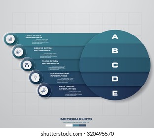 Abstract 5 steps business presentation template. Design clean number banners template/graphic or website layout. Vector.