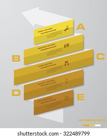 Abstract 5 steps business presentation template. Design clean number banners template/graphic or website layout. Vector.